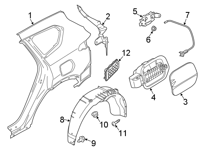 Diagram QUARTER PANEL & COMPONENTS. for your 2003 Hyundai Santa Fe   