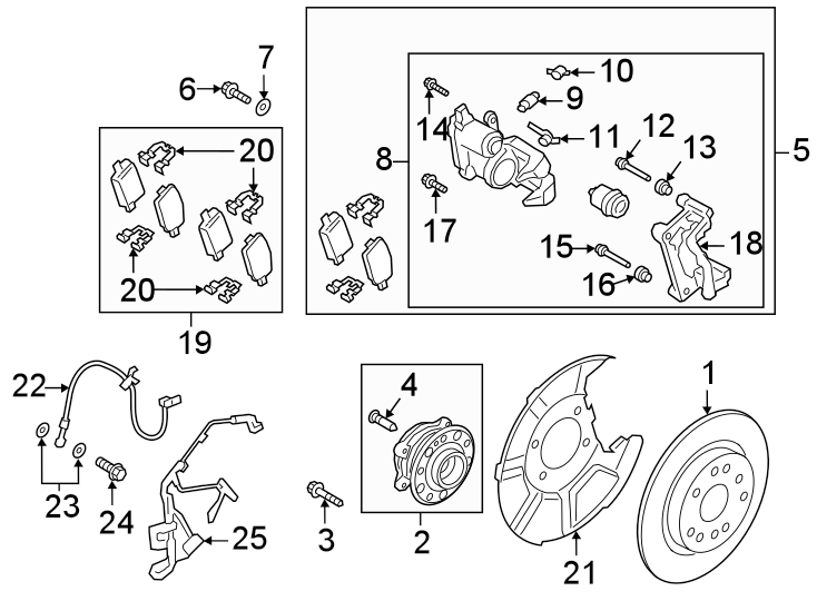 21Rear suspension. Brake components.https://images.simplepart.com/images/parts/motor/fullsize/1064743.png