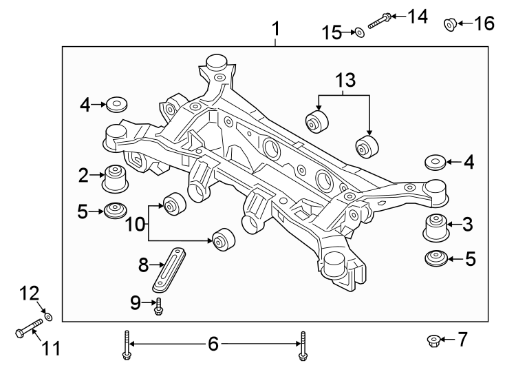 Diagram REAR SUSPENSION. SUSPENSION MOUNTING. for your 2015 Hyundai Elantra   