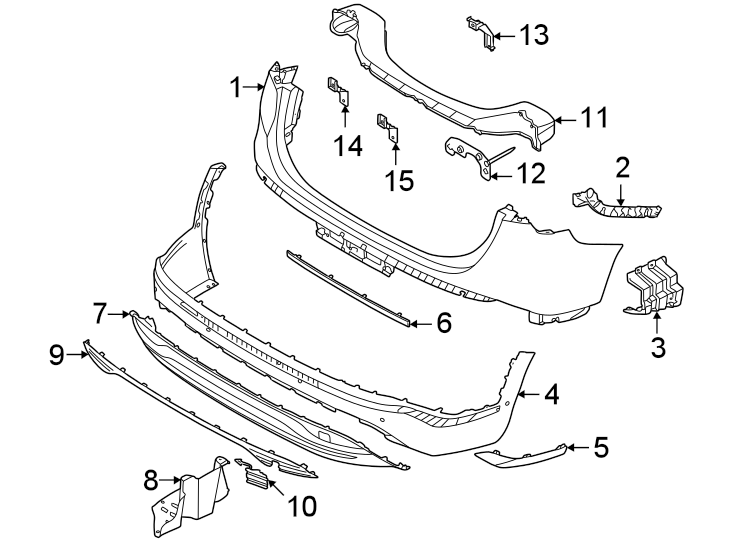 Diagram Rear bumper. Bumper & components. for your 2016 Hyundai Veloster   