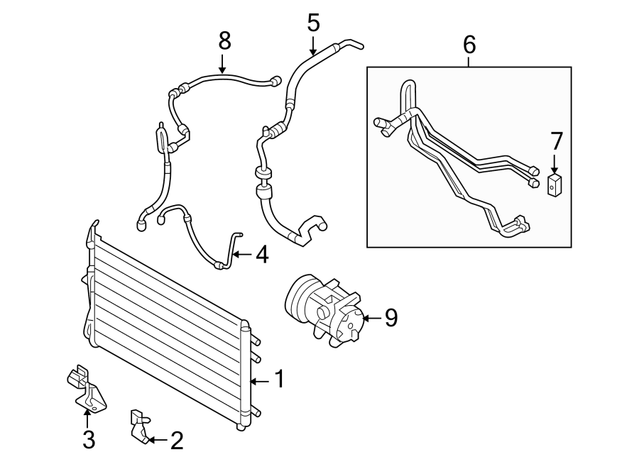 AIR CONDITIONER & HEATER. COMPRESSOR & LINES. CONDENSER.