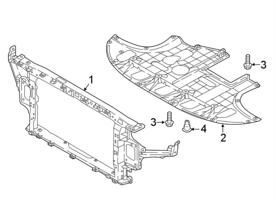 Diagram RADIATOR SUPPORT. for your 2022 Hyundai Kona   