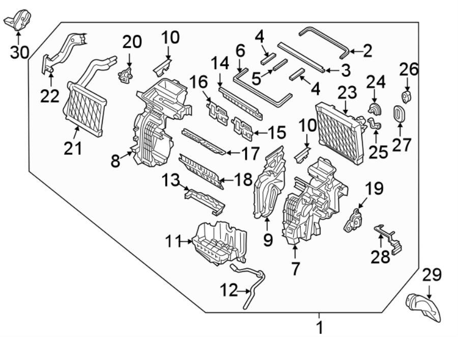 25AIR CONDITIONER & HEATER. EVAPORATOR & HEATER COMPONENTS.https://images.simplepart.com/images/parts/motor/fullsize/1066070.png