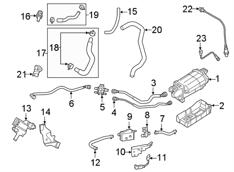 Full size assembly image of EMISSION SYSTEM. EMISSION COMPONENTS. (1/1)