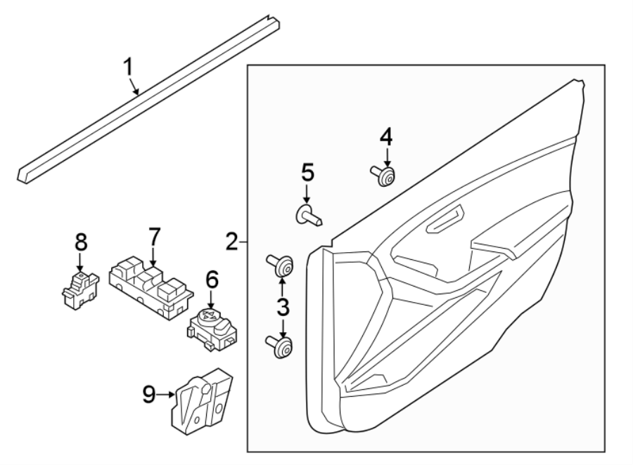 Diagram FRONT DOOR. INTERIOR TRIM. for your 2010 Hyundai Genesis  3.8 Sedan 