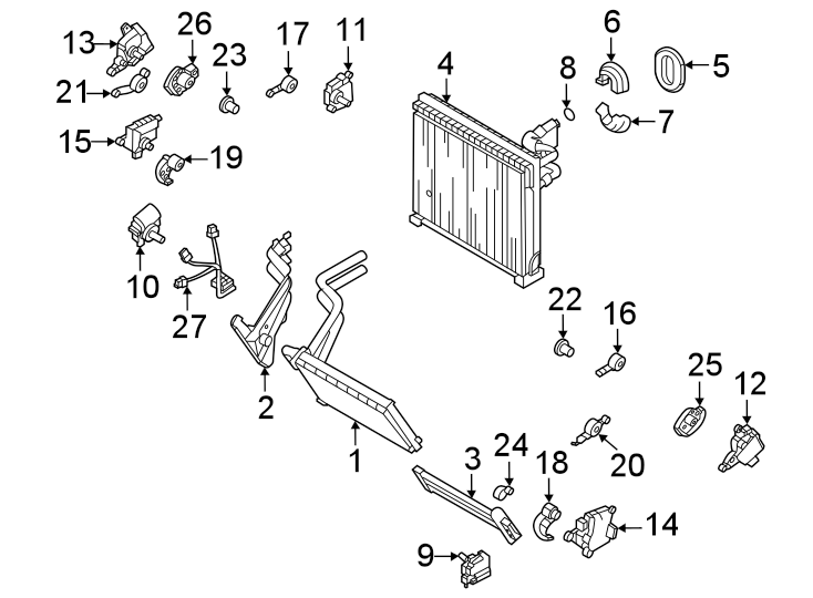 Diagram Air conditioner & heater. Evaporator & heater components. for your Genesis