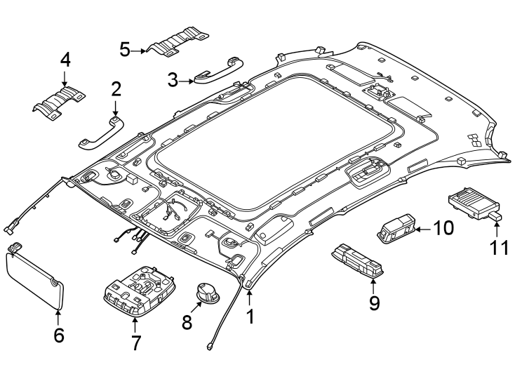 Diagram Roof. Interior trim. for your Genesis
