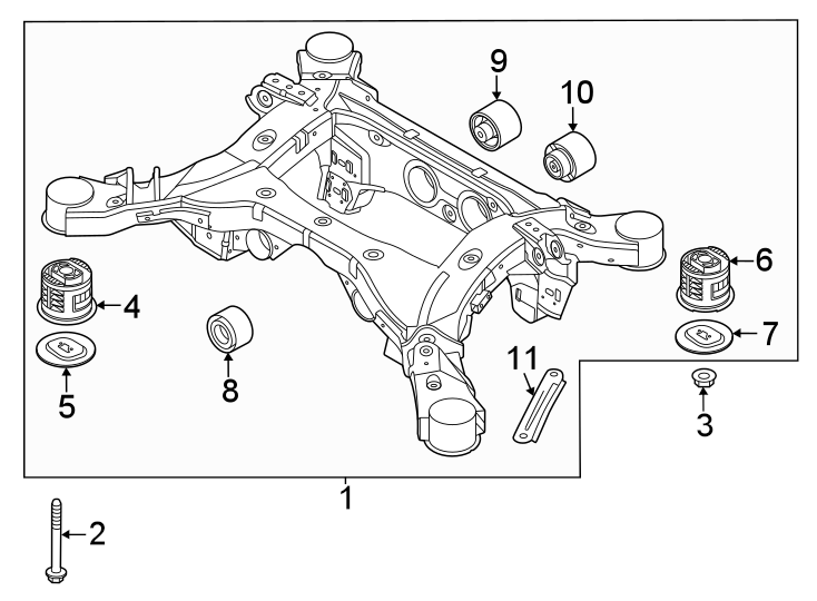 Diagram Rear suspension. Suspension mounting. for your Genesis