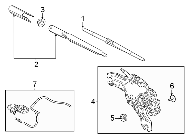 Diagram Lift gate. Wiper & washer components. for your Genesis