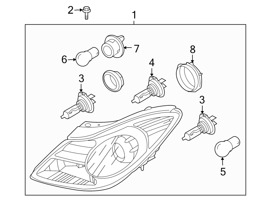 6FRONT LAMPS. HEADLAMP COMPONENTS.https://images.simplepart.com/images/parts/motor/fullsize/1070020.png