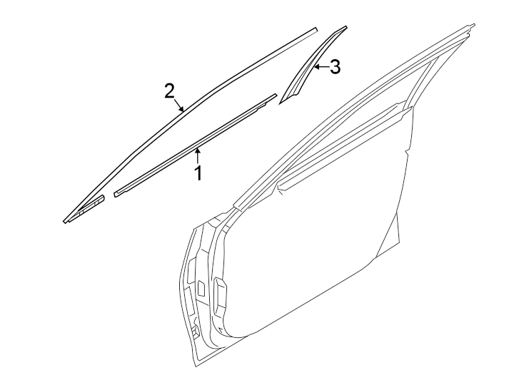 Diagram FRONT DOOR. EXTERIOR TRIM. for your 2024 Genesis GV60   