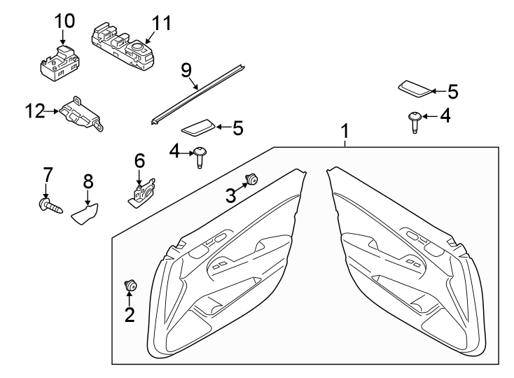 Diagram FRONT DOOR. INTERIOR TRIM. for your 2024 Genesis G90   