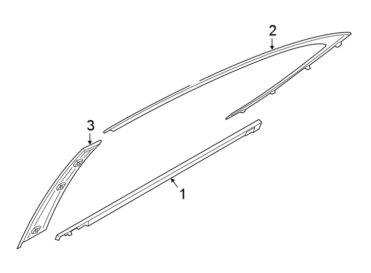Diagram REAR DOOR. EXTERIOR TRIM. for your 2024 Genesis GV60   