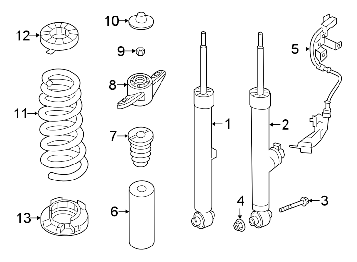 Diagram REAR SUSPENSION. SHOCKS & COMPONENTS. for your 2019 Genesis G80   
