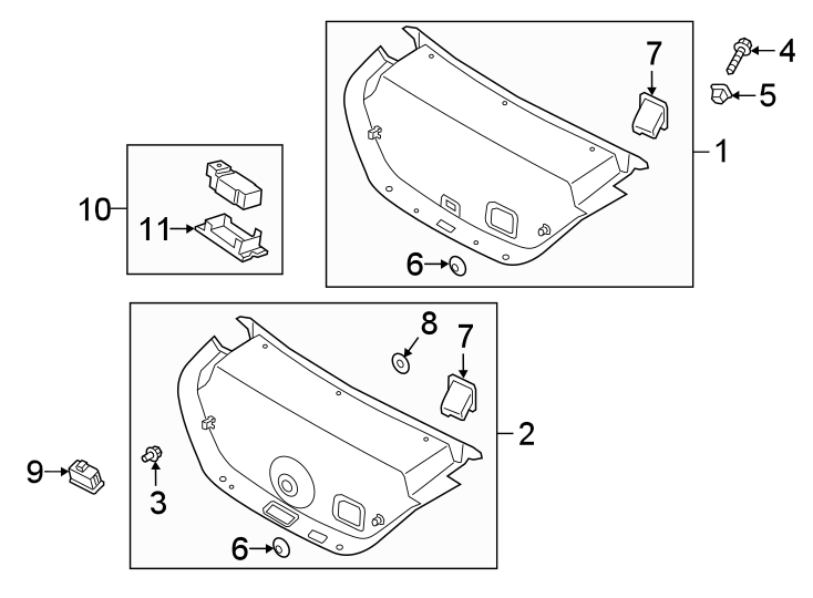 Diagram TRUNK LID. INTERIOR TRIM. for your 2024 Genesis GV60   