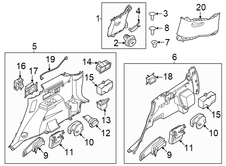 Diagram Quarter panel. Interior trim. for your 2007 Hyundai Azera   