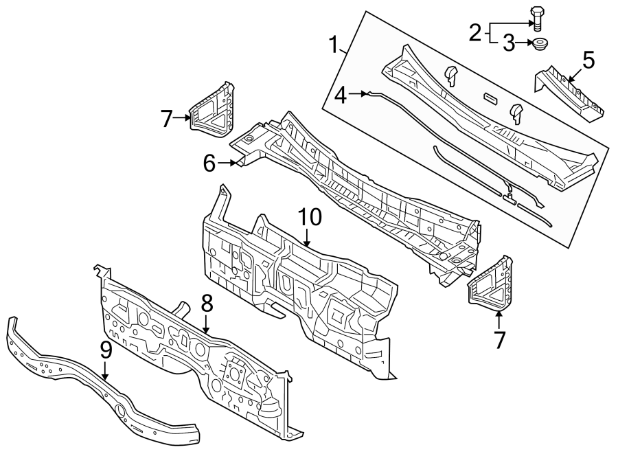 Diagram Cowl. for your 2012 Hyundai Tucson   
