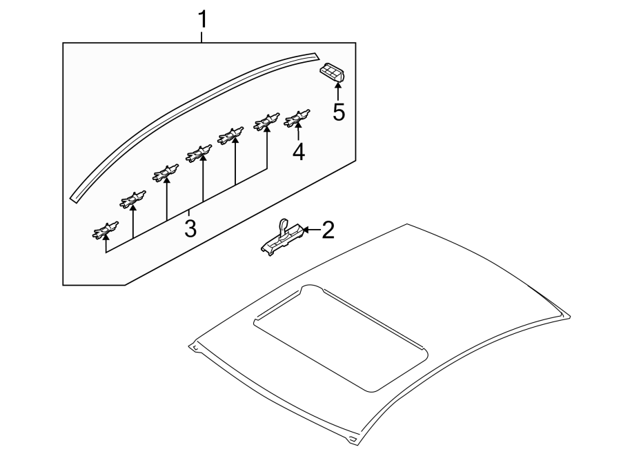 Diagram ROOF. EXTERIOR TRIM. for your Hyundai
