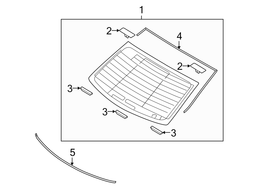 Diagram BACK GLASS. REVEAL MOLDINGS. for your 2012 Hyundai Genesis   