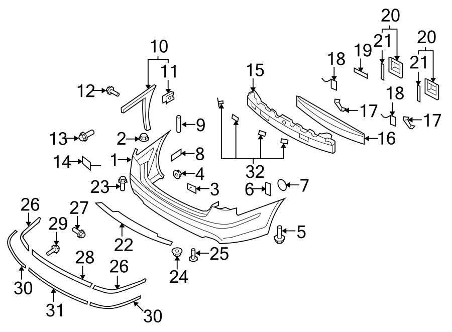 16REAR BUMPER. BUMPER & COMPONENTS.https://images.simplepart.com/images/parts/motor/fullsize/1075650.png