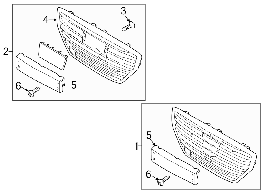 3FRONT BUMPER & GRILLE. GRILLE & COMPONENTS.https://images.simplepart.com/images/parts/motor/fullsize/1076010.png