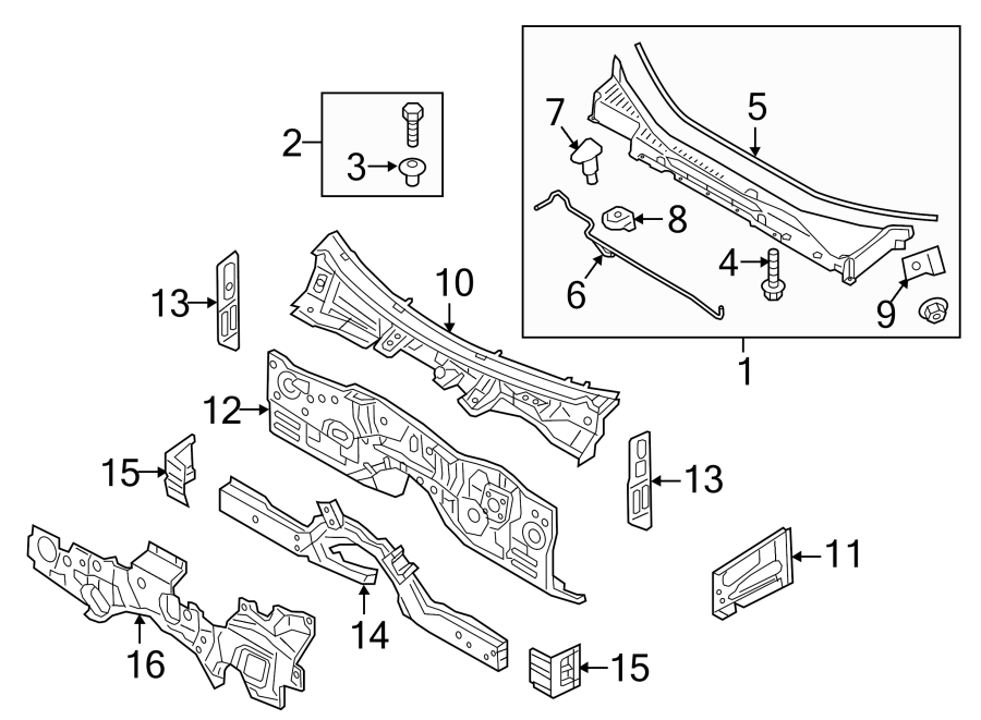 Diagram COWL. for your 2012 Hyundai Tucson   
