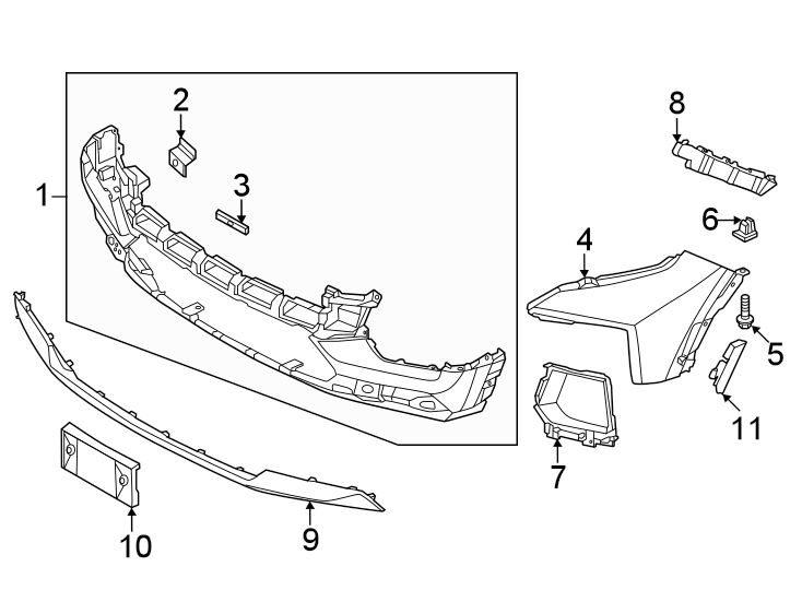 9Front bumper & grille. Bumper & components.https://images.simplepart.com/images/parts/motor/fullsize/1077005.png