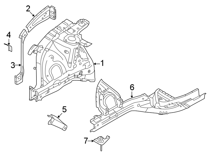 Diagram Fender. Inner components. for your 2022 Hyundai Elantra N   