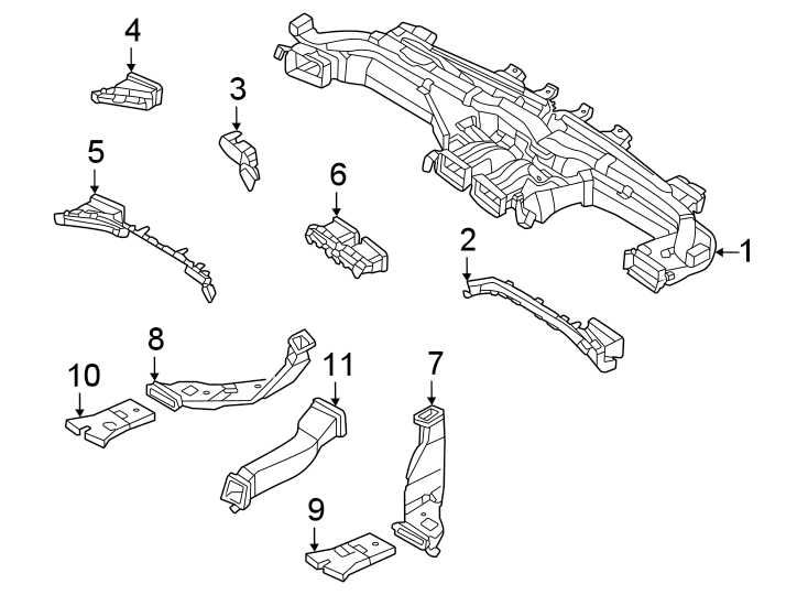 Diagram Instrument panel. Ducts. for your 2015 Hyundai Veloster   