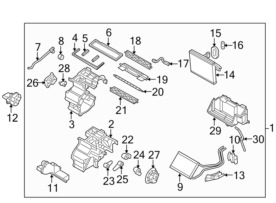 1AIR CONDITIONER & HEATER. EVAPORATOR & HEATER COMPONENTS.https://images.simplepart.com/images/parts/motor/fullsize/1080108.png