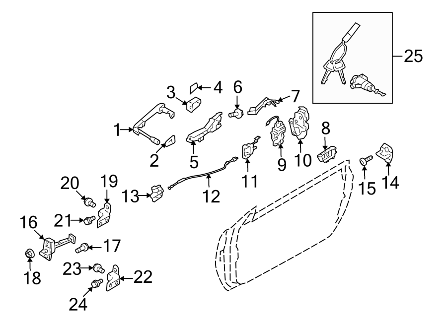 Diagram LOCK & HARDWARE. for your 2022 Hyundai Elantra   