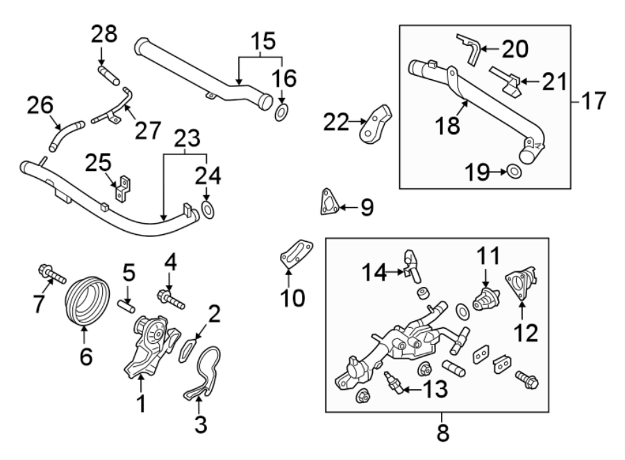 Diagram Water pump. for your 2022 Genesis G90  Ultimate Sedan 