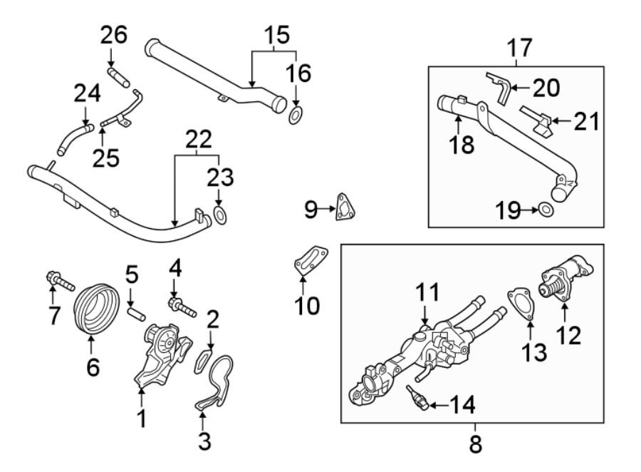 Diagram Water pump. for your 2022 Genesis G90  Ultimate Sedan 