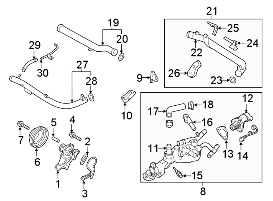 Diagram Water pump. for your 2022 Genesis G90  Ultimate Sedan 