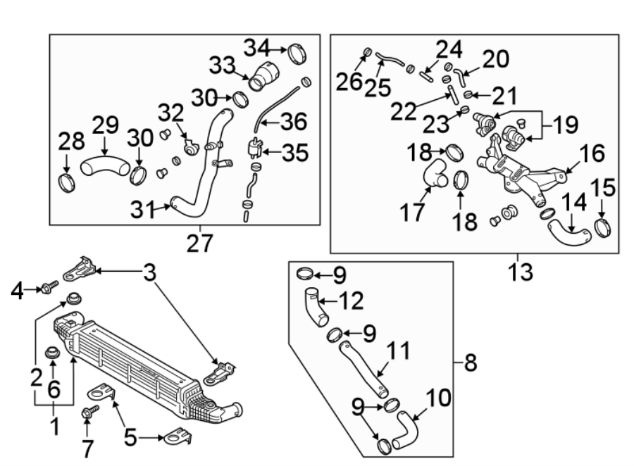Diagram Intercooler. for your 2021 Genesis GV80   
