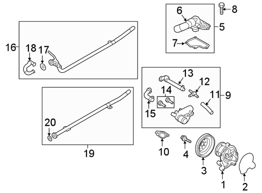 Diagram Water pump. for your 2022 Genesis GV70   
