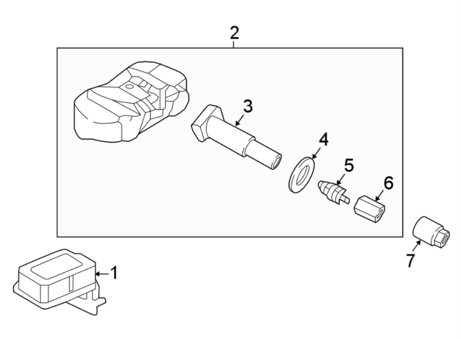 Diagram Tire pressure monitor components. for your 2022 Genesis G90  Premium Sedan 