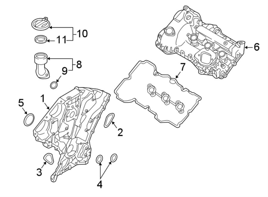 Diagram Valve & timing covers. for your 2022 Genesis G90  Ultimate Sedan 
