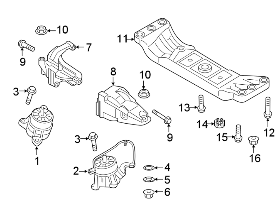Diagram Engine & TRANS mounting. for your 2017 Genesis G80   