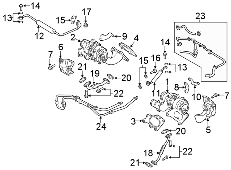 Diagram Turbocharger & components. for your 2021 Genesis GV80   