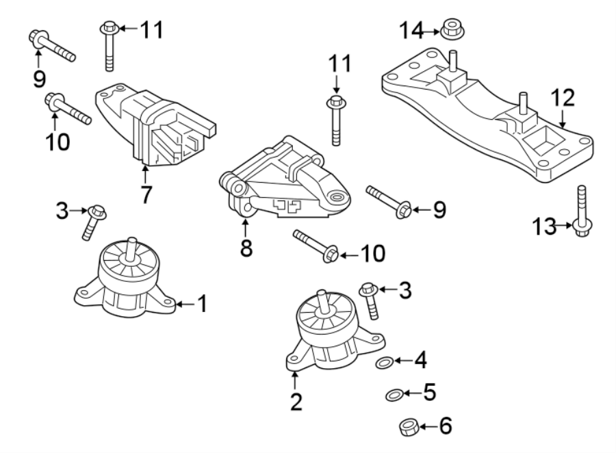 Diagram Engine & TRANS mounting. for your 2017 Genesis G80   