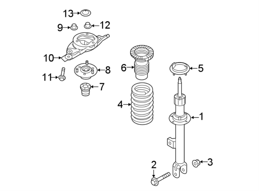 Diagram Front suspension. Struts & components. for your Genesis