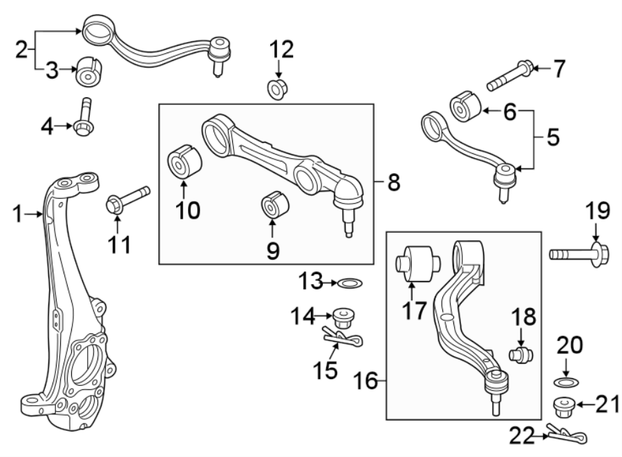 Diagram FRONT SUSPENSION. SUSPENSION COMPONENTS. for your Genesis