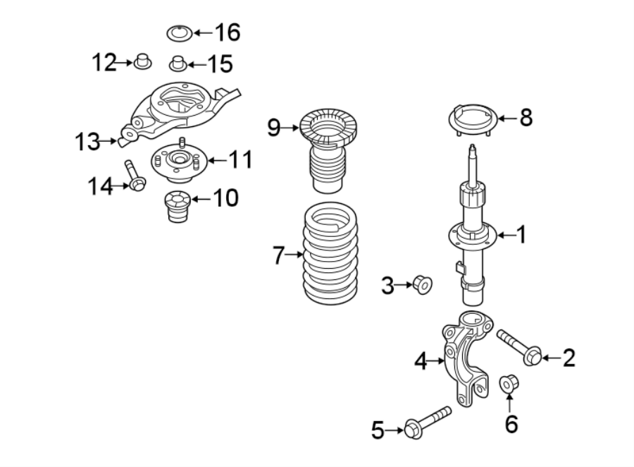 Diagram FRONT SUSPENSION. STRUTS & COMPONENTS. for your Genesis