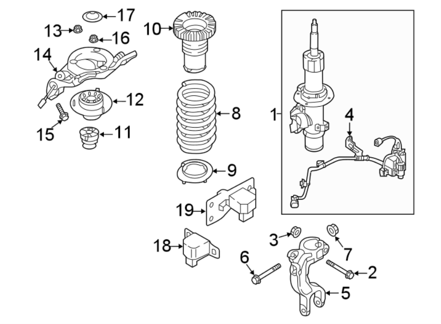 Diagram FRONT SUSPENSION. STRUTS & COMPONENTS. for your Genesis