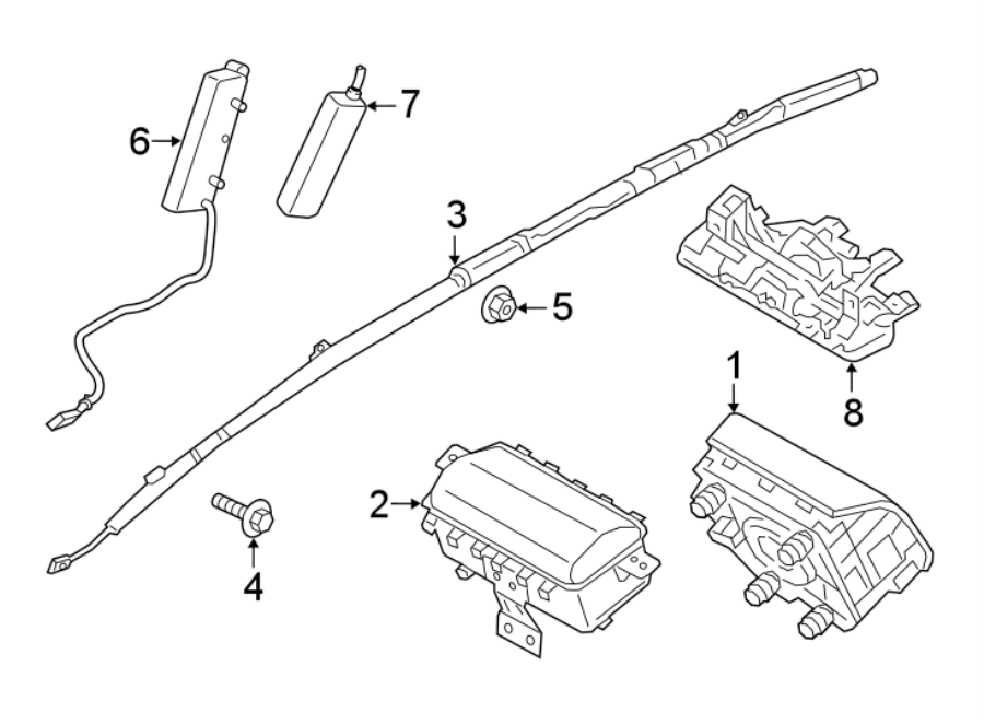Diagram Restraint systems. Air bag components. for your 2023 Genesis Electrified GV70   