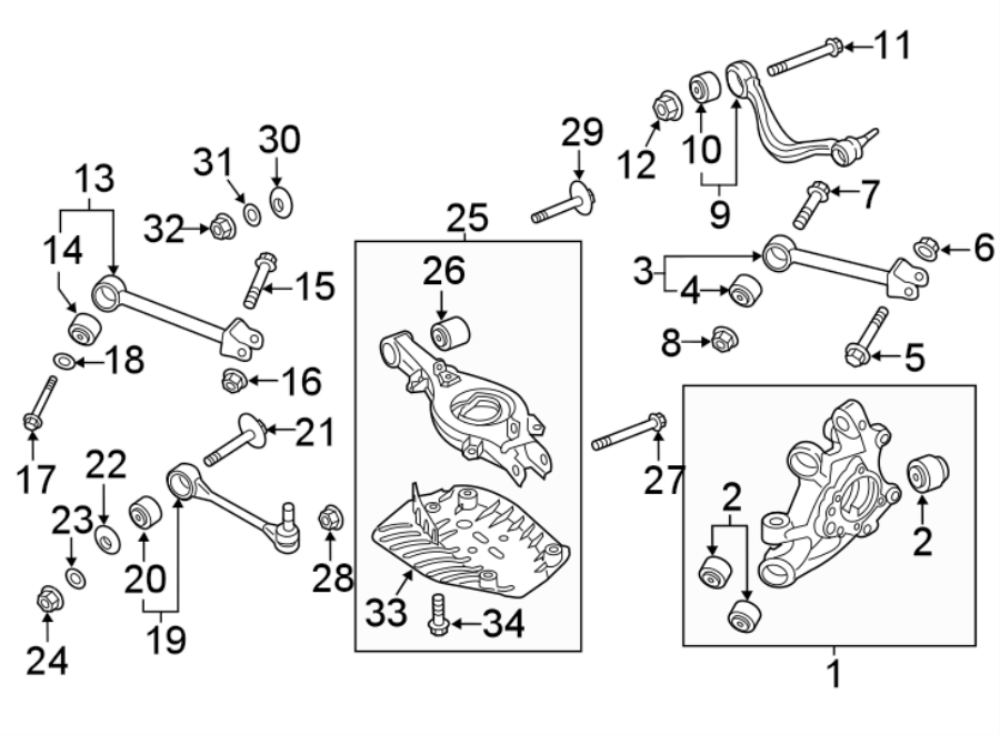 Diagram Rear suspension. Suspension components. for your Genesis