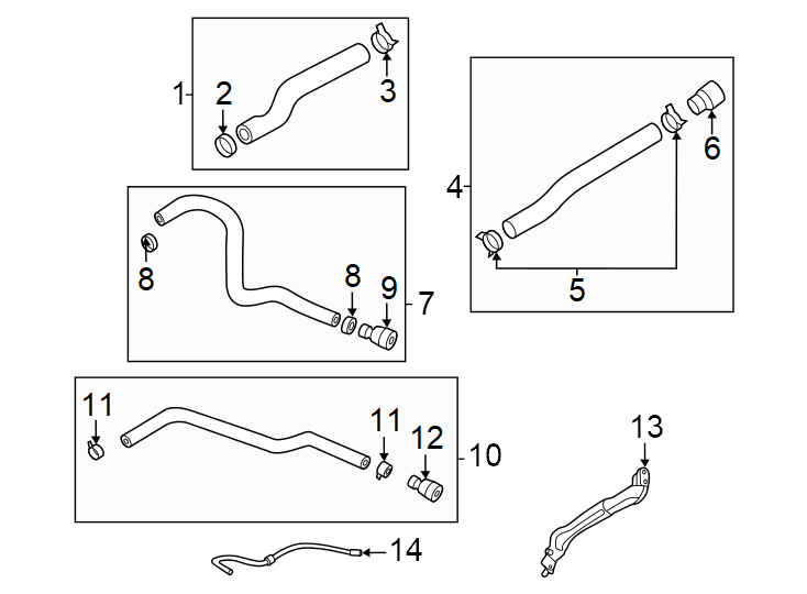 Diagram Radiator hoses. for your 2021 Genesis GV80 3.5L V6 A/T RWD  