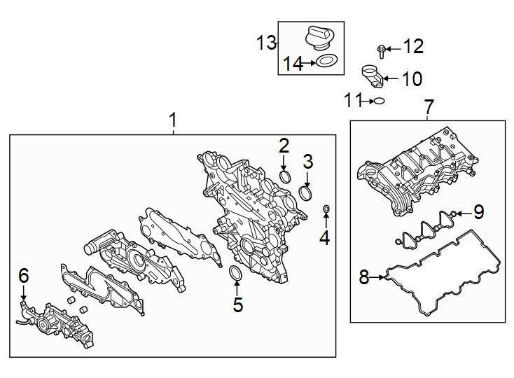 Diagram Valve & timing covers. for your Genesis