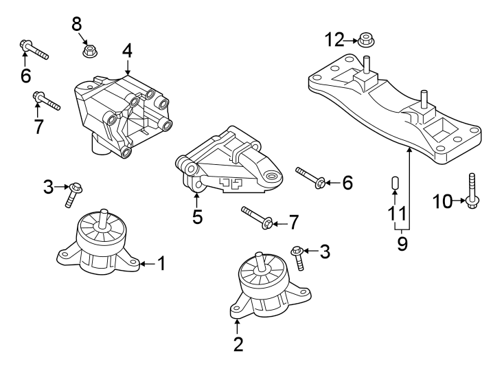 Diagram Engine & TRANS mounting. for your Genesis